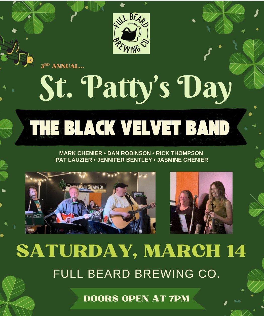 St-Paddy's Day Event Ticket SATURDAY MARCH 14TH, ALL THE FUN STARTS AT 12PM lIVE MUSIC FROM 7PM ON COME EARLY (YOUR PURCHASE RECEIPTS EMAIL IS YOUR TICKET)