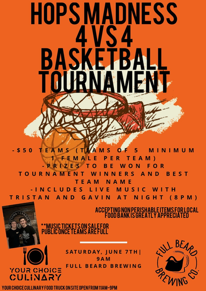 TRISTAN & GAVIN HOPS MADNESS EVENT(PRE-SALE 5$) LIVE JUNE 7th- 7pmback,   10$ Starting May 20th 2025 ( your receipt is your ticket) purchase TICKETS IN GROUPS FOR GARANTEED TABLE RESERVATIONS